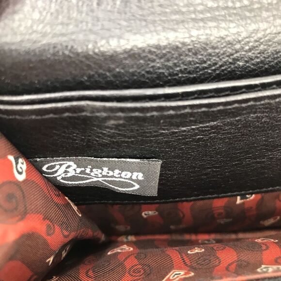 Brighton Brown Leather Reptile Embossed Silver Hardware Strap Wallet Mini Bag - Picture 12 of 16